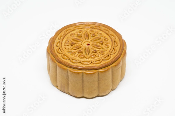 Obraz Moon cake isolated on white background