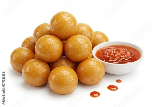 Fototapeta cireng chewy fried tapioca balls with sambal
