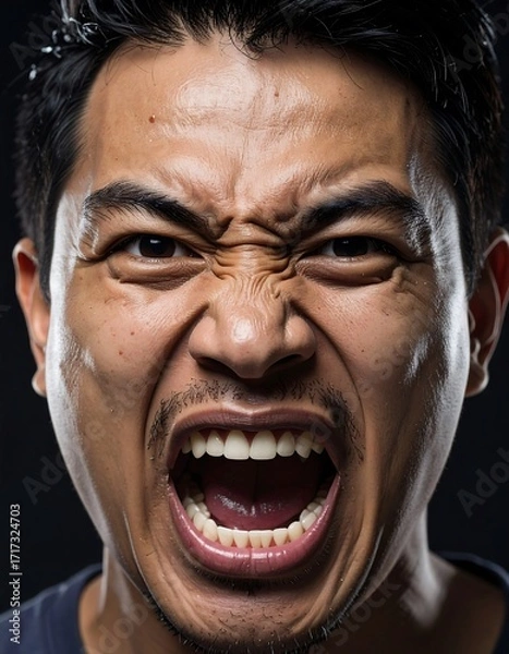 Obraz Close-up portrait of an angry man (1)