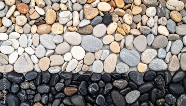 Obraz Beige and Gray Pebbles Texture Background