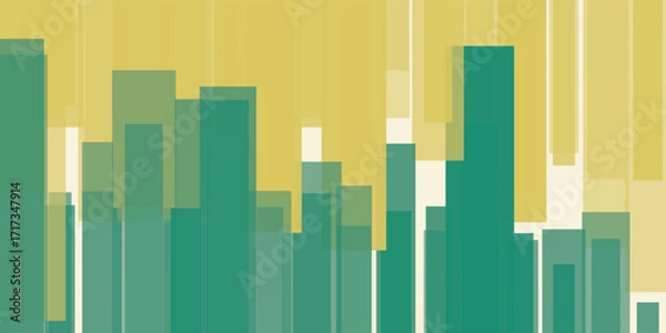 Fototapeta Abstract vector background with many overlapping green and brown thick vertical bars. Modern geometric design, perfect for digital art, banners, templates, wallpapers, and creative projects.