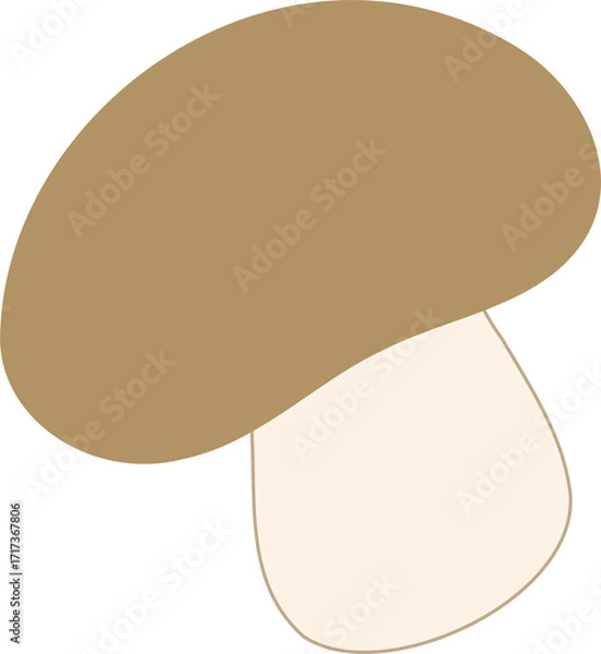 Obraz 食育_きのこ しいたけ_かわいい野菜のイラスト