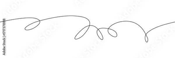 Fototapeta Continuous Line Squiggle Pattern with Loops and Flow