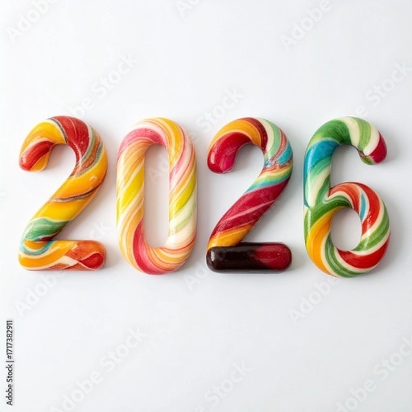 Fototapeta お洒落なアクセントを加えた2026の文字、シンプルな背景画像 Generated by AI	