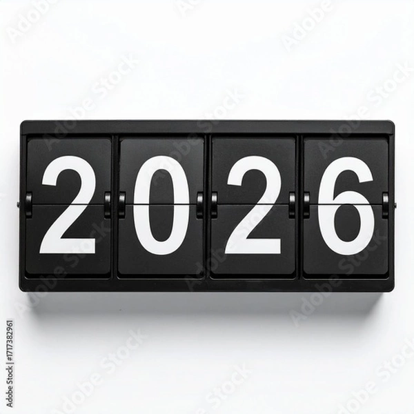 Fototapeta お洒落なアクセントを加えた2026の文字、シンプルな背景画像 Generated by AI	