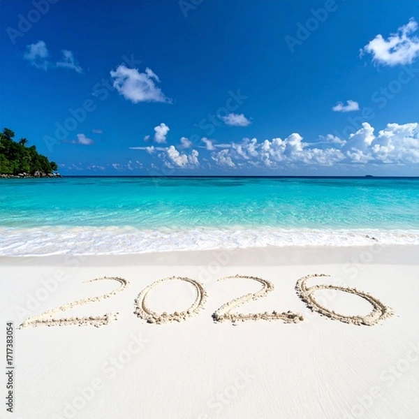 Fototapeta お洒落なアクセントを加えた2026の文字、シンプルな背景画像 Generated by AI	