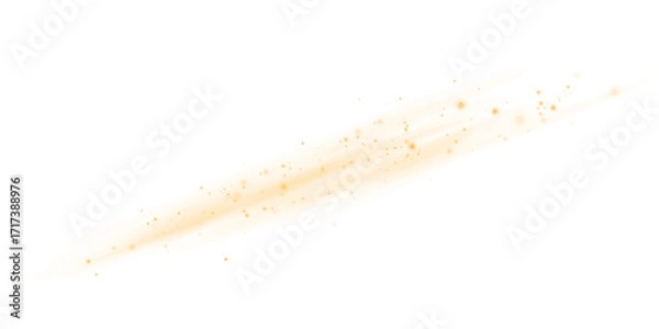 Fototapeta Yellow warm air flow wave effect and light particles. Design element for visualizing hot air flowing.