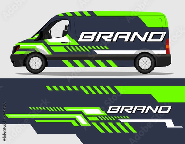 Obraz Van wrap design. Wrap, sticker, and decor design for companie v5.eps