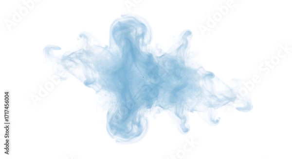 Obraz blue smoke on white background