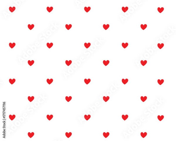 Fototapeta Seamless Pattern of Red Hearts - Love, Romance, Valentine's Day Background, Wedding, Anniversary, Decorative Texture, Sweet & Romantic Design.