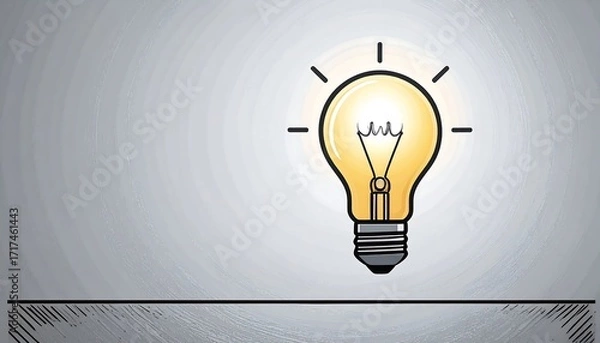 Obraz Simple lightbulb drawing on a textured background