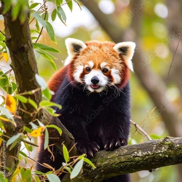 Fototapeta Red panda in a tree (2)