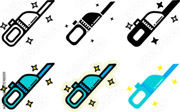 Obraz vacuum cleaner icons set monochrome and colorful variations