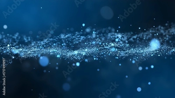 Obraz Dark blue and glow particle abstract background.