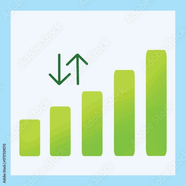 Obraz Green Market Trend Chart Up & Down Statistics