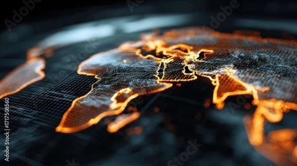 Obraz World map technology