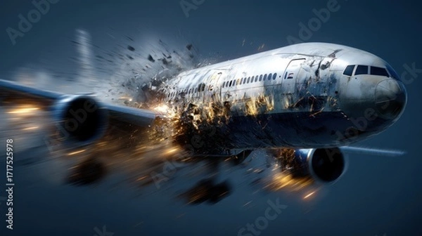Obraz Airplane crash scene
