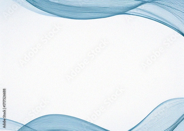 Fototapeta Abstract wave background, central white space with flowing curved lines just on left and right edges