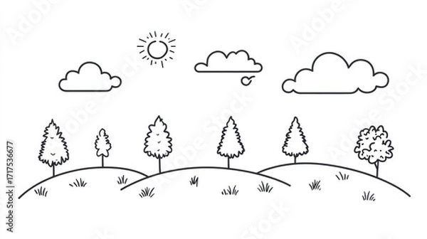 Obraz Simple landscape illustration