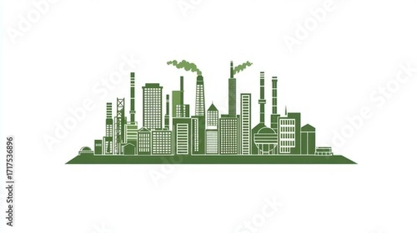 Obraz Industrial cityscape illustration