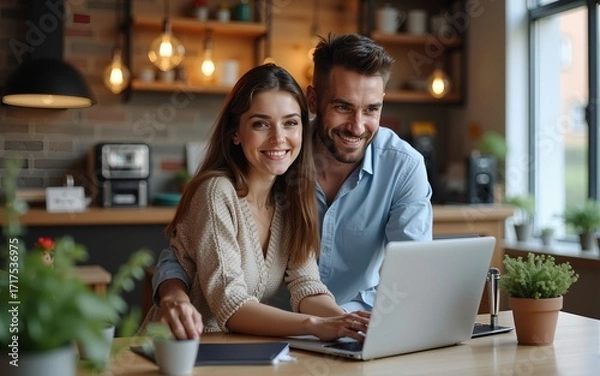 Obraz Small business owners couple. High quality