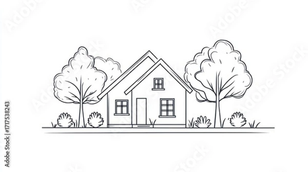 Obraz Simple sketch house illustration