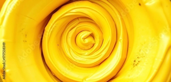 Obraz Whimsical banana swirl, creamy yellow, vibrant fruit, playful vortex, candy, whirlpool