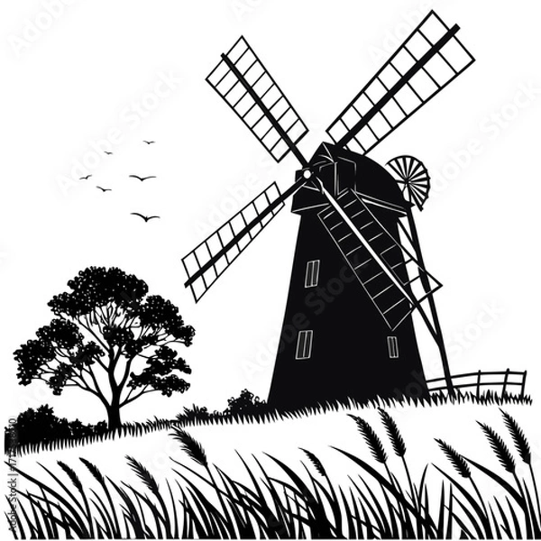 Obraz windmill on the hill