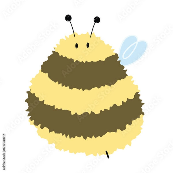Obraz Bee Single 10 cute on a White background, vector illustration.