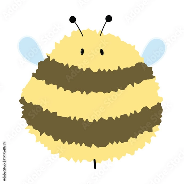 Fototapeta Bee Single 20 cute on a White background, vector illustration.