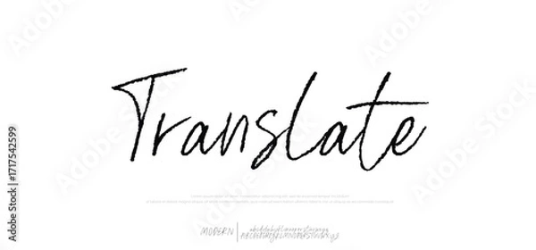 Fototapeta Hand drawn calligraphic vector monoline font. Distress signature letters. Modern script calligraphy type. ABC typography latin signature alphabet.