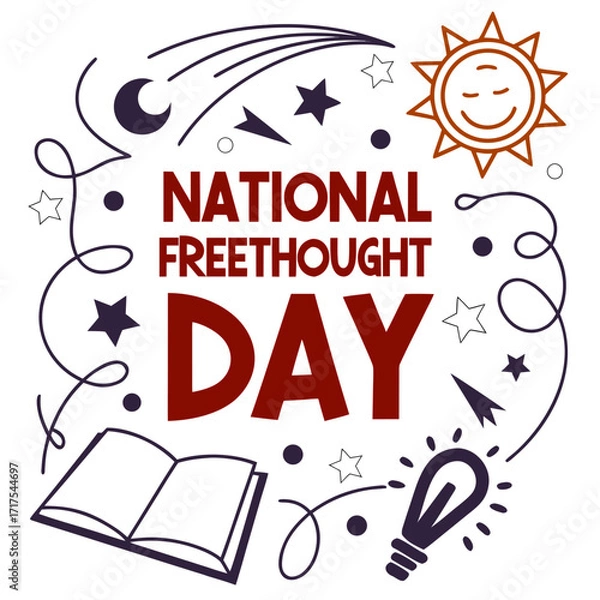 Obraz NATIONAL FREETHOUGHT DAY vector illustration design