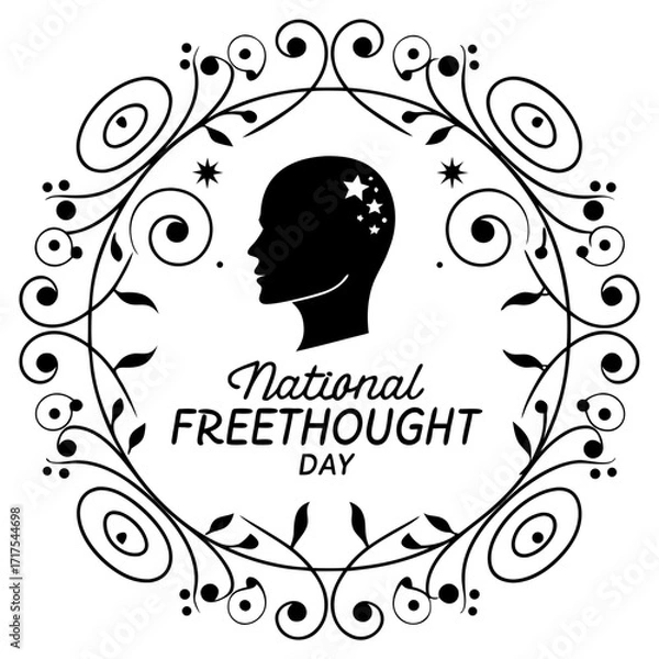 Obraz NATIONAL FREETHOUGHT DAY vector illustration design