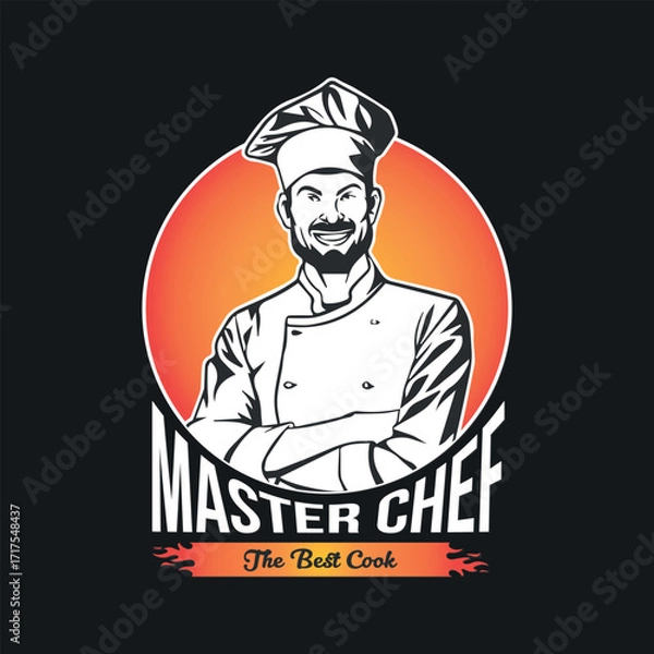 Fototapeta Master chef t-shirt design template