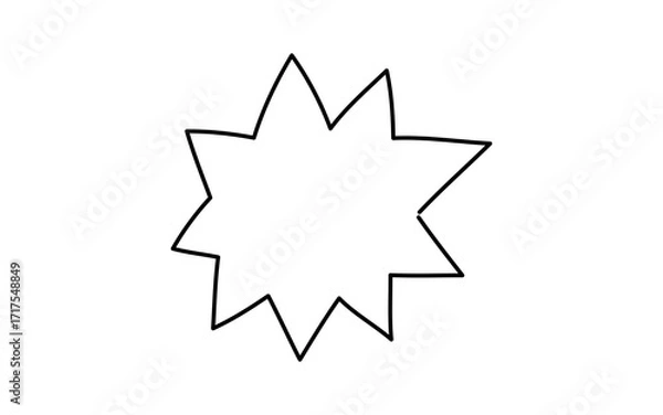 Obraz Hand Drawn Segmented Multi Point Or Multi Face Star Icon Illustration