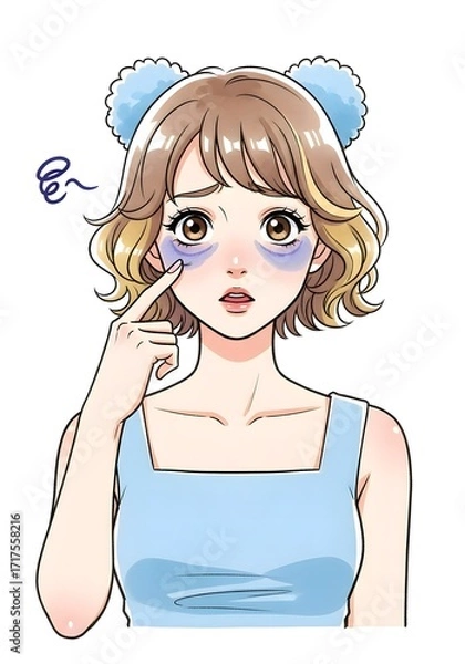 Obraz 目の下のクマ女性イラスト素材