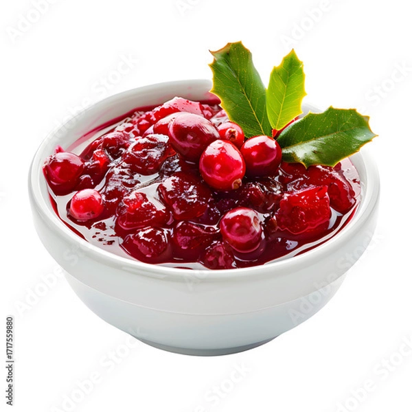 Obraz Cranberry sauce, white isolated background