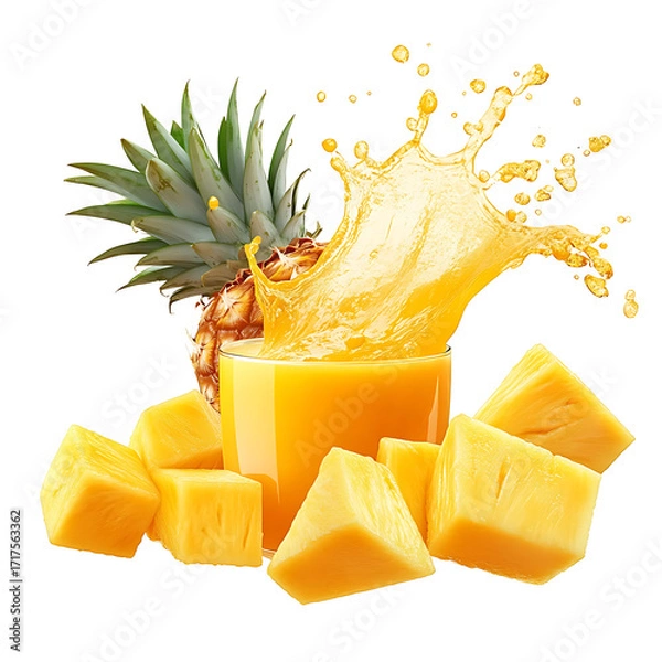 Fototapeta Exotic Fruit Drink in Motion  isolated on background (PNG)