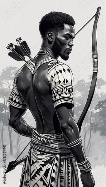 Fototapeta knight with sword and shield
