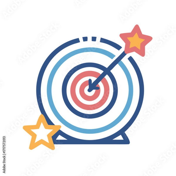 Fototapeta Target with arrow hitting center icon