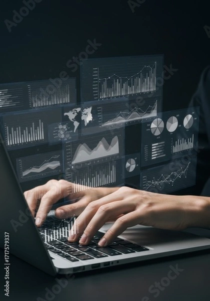 Fototapeta Advanced Data Analytics Dashboard