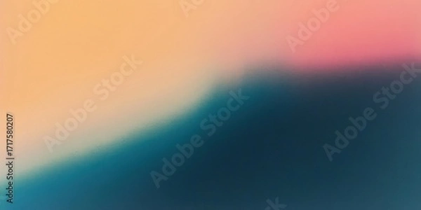 Fototapeta Abstract gradient background with soft blend of pastel blue, peach and pink colors. Modern minimal texture design suitable for creative projects and digital templates.