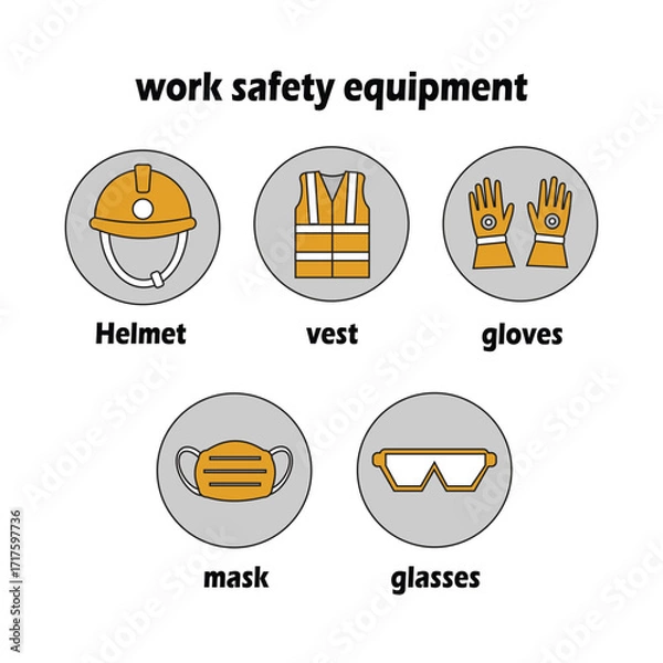 Obraz simple work safety equipment icon