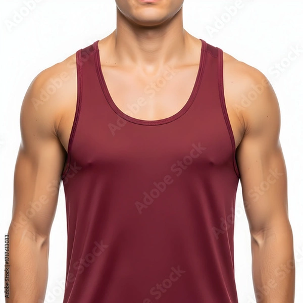 Fototapeta Red Oversized Plain T-Shirt Mockup, Front Views, Isolated on White Background, AI-Generated Image