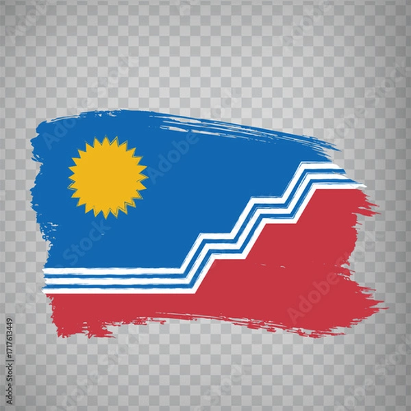 Fototapeta Flag of Sioux Falls is city  USA from brush strokes. State of South Dakota.  Flag of Sioux Falls on transparent background for your web site design, app, UI. United States. EPS10.