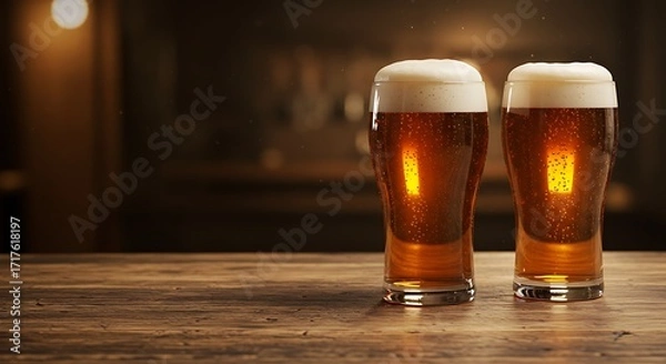 Fototapeta Student diligently studying at a desk under a lamp with books and laptop