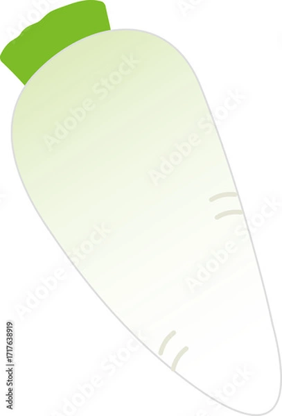 Obraz 食育_大根_かわいい野菜のイラスト