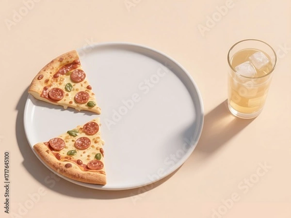 Obraz Pizza with cold drink 