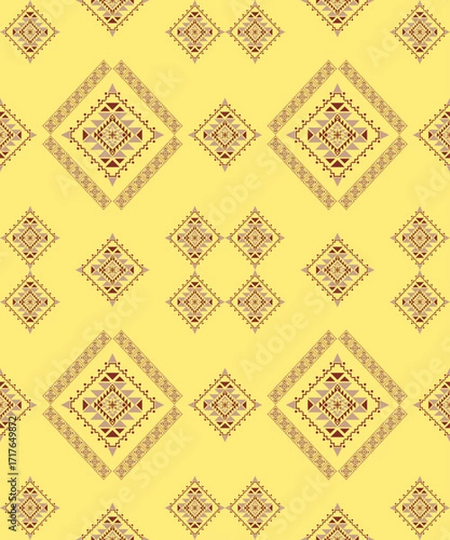 Fototapeta Fabric pattern textile design seamless repeating texture decorative fashion background cloth surface abstract floral vintage boho geometric tropical pastel modern luxury traditional linen silk cotton 