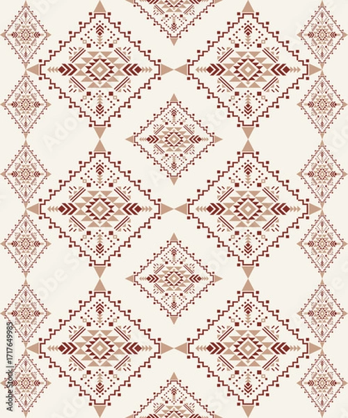 Fototapeta Fabric pattern textile design seamless repeating texture decorative fashion background cloth surface abstract floral vintage boho geometric tropical pastel modern luxury traditional linen silk cotton 